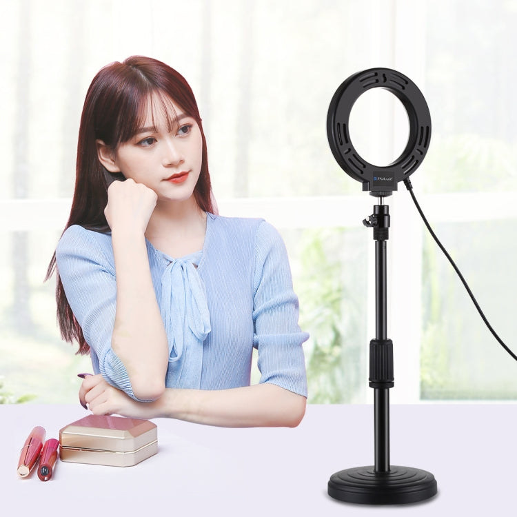 PULUZ anneau LED dimmable USB 3 modes 12 cm 4,7 pouces pour selfie, beauté, vlogging, photographie et vidéo avec tête de trépied, 4,7 pouces avec tête sphérique