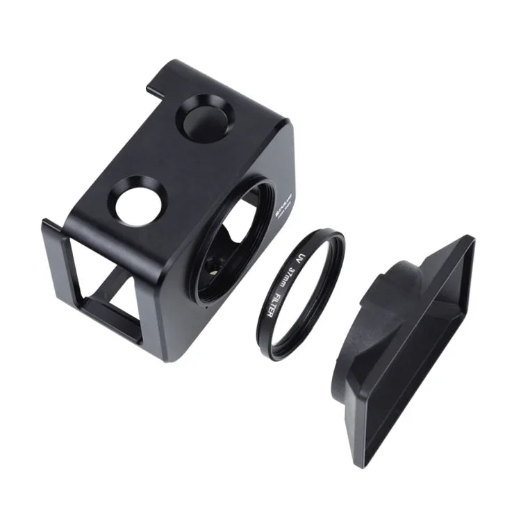 Cage de protection en alliage d'aluminium PULUZ + filtre UV 37 mm + pare-soleil avec vis et tournevis pour Sony RX0 / RX0 II