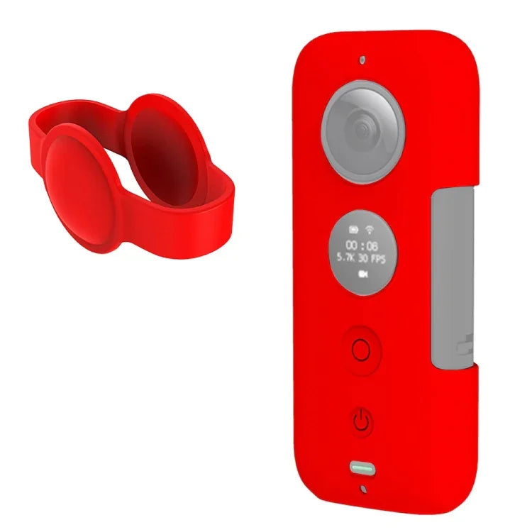 Étui de protection en silicone PULUZ avec cache d'objectif pour Insta360 ONE X, pour Insta360 ONE X (noir), pour Insta360 ONE X (rouge)