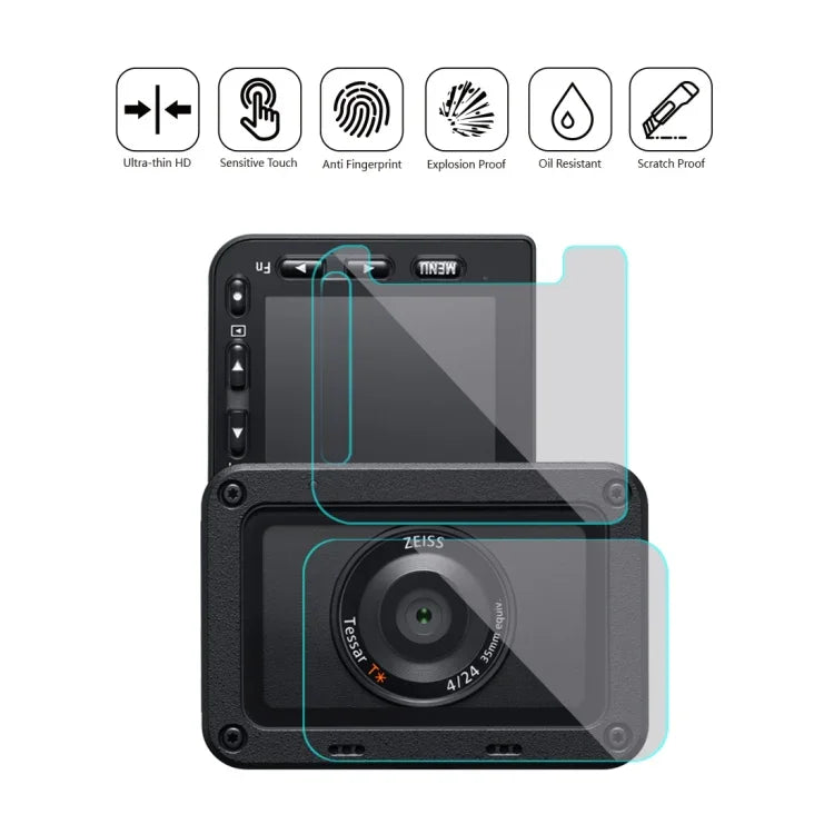 PULUZ Film de protection flexible anti-traces de doigts pour objectif avant et écran LCD arrière, compatible avec Sony RX0 II / RX0.