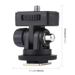 Adaptateur de fixation pour trépied à griffe flash PULUZ avec filetage 1/4 pouce, adaptateur de fixation