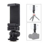 Adaptateur de fixation pour trépied à griffe flash PULUZ avec filetage 1/4 pouce et pince pour téléphone, adaptateur de fixation avec pince pour téléphone
