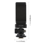 Adaptateur de fixation pour trépied à griffe flash PULUZ avec filetage 1/4 pouce et pince pour téléphone, adaptateur de fixation avec pince pour téléphone