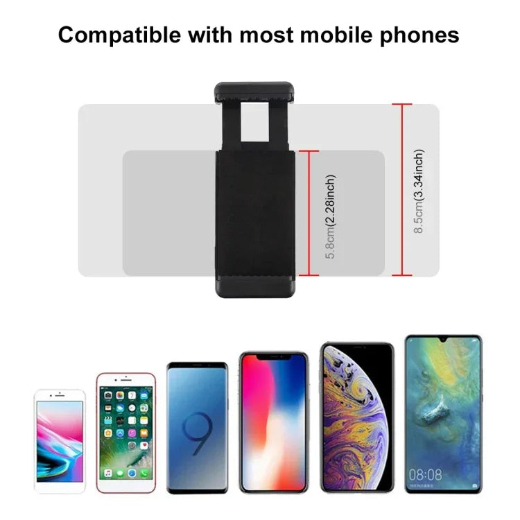 Adaptateur de fixation pour trépied à griffe flash PULUZ avec filetage 1/4 pouce et pince pour téléphone, adaptateur de fixation avec pince pour téléphone