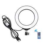 PULUZ Anneau LED RGBW dimmable USB 6,2 pouces 16 cm Lumières vidéo photo vlog avec tête de trépied à rotule et télécommande, 6,2 pouces RGBW / Télécommande