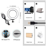 PULUZ Anneau LED RGBW dimmable USB 6,2 pouces 16 cm Lumières vidéo photo vlog avec tête de trépied à rotule et télécommande, 6,2 pouces RGBW / Télécommande