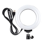 PULUZ Anneau LED RGBW dimmable USB 4,7 pouces 12 cm surface courbe 10 modes 8 couleurs Lumières vidéo photo vlog avec tête de trépied à rotule, 4,7 pouces RGBW