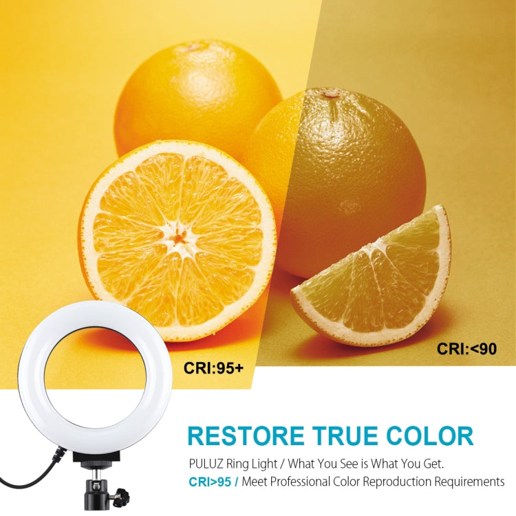 PULUZ Anneau LED RGBW dimmable USB 4,7 pouces 12 cm surface courbe 10 modes 8 couleurs Lumières vidéo photo vlog avec tête de trépied à rotule, 4,7 pouces RGBW