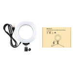 PULUZ Anneau LED RGBW dimmable USB 4,7 pouces 12 cm surface courbe 10 modes 8 couleurs Lumières vidéo photo vlog avec tête de trépied à rotule, 4,7 pouces RGBW