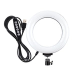 PULUZ Anneau LED RGBW dimmable USB 6,2 pouces 16 cm 10 modes 8 couleurs Lumières vidéo photo vlog avec tête de trépied à rotule, 6,2 pouces RGBW