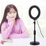 PULUZ Anneau LED RGBW dimmable USB 6,2 pouces 16 cm 10 modes 8 couleurs Lumières vidéo photo vlog avec tête de trépied à rotule, 6,2 pouces RGBW