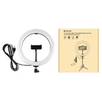 PULUZ Anneau LED RGBW dimmable USB 10,2 pouces 26 cm 10 modes 8 couleurs Lumières vidéo photo vlog avec tête de trépied à rotule, sabot froid et pince téléphone, 10,2 pouces RGBW
