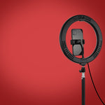 PULUZ Anneau LED RGBW dimmable USB 10,2 pouces 26 cm 10 modes 8 couleurs Lumières vidéo photo vlog avec tête de trépied à rotule, sabot froid et pince téléphone, 10,2 pouces RGBW