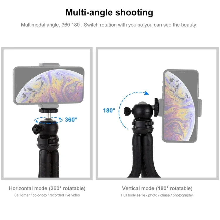 Support trépied flexible mini pieuvre PULUZ avec rotule pour appareils photo reflex, GoPro, téléphones portables, dimensions : 30 cm x 5 cm, trépied de 30 cm