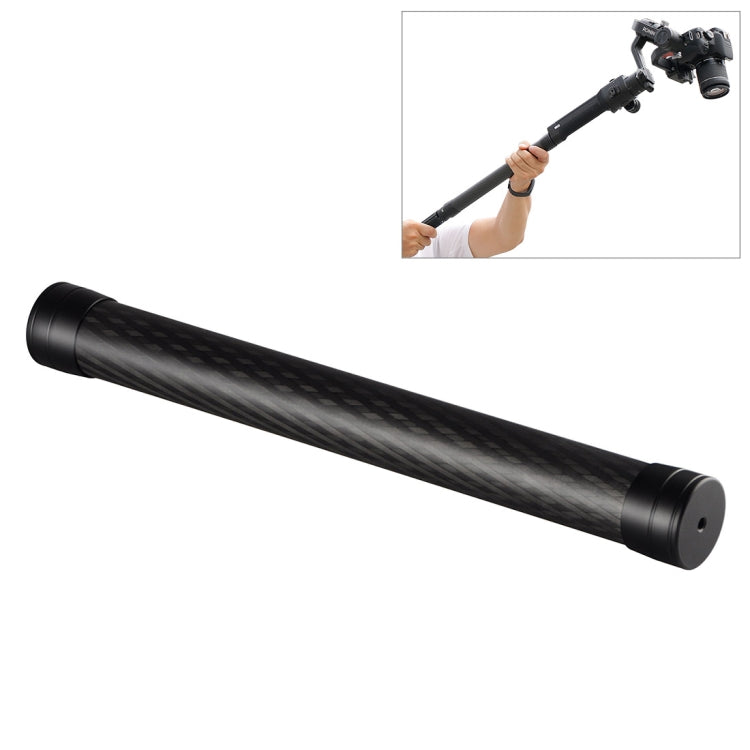 Perche télescopique en fibre de carbone PULUZ pour monopode DJI / MOZA / Feiyu V2 / Zhiyun G5 / SPG, longueur : 35 cm.