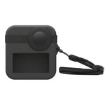 Étui PULUZ pour GoPro Max avec double capuchon d'objectif et boîtier de protection en silicone.