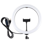 PULUZ Anneau lumineux LED diffus courbé USB 11,8 pouces 30 cm 3 modes température de couleur double Lumières vidéo selfie vlog avec pince téléphone, 11,8 pouces