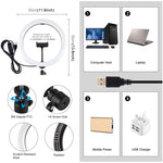 PULUZ Anneau lumineux LED diffus courbé USB 11,8 pouces 30 cm 3 modes température de couleur double Lumières vidéo selfie vlog avec pince téléphone, 11,8 pouces