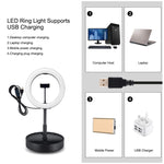 PULUZ Lumières vidéo LED anneau incurvé 10,2 pouces 26cm USB 3 modes, température de couleur double, gradable, pour vlogging, selfie, photographie, avec télécommande Bluetooth, support de bureau pliable et pince téléphone