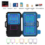 Lecteur de cartes PULUZ + étui pour cartes mémoire 22 en 1 pour 1 carte SIM standard + 2 cartes Micro-SIM + 2 cartes Nano-SIM + 3 cartes CF + 7 cartes SD + 6 cartes TF + 1 broche d'éjection, 22 en 1 + lecteur de cartes