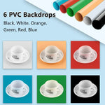 Kit de studio photo PULUZ avec anneau lumineux pliable de 30 cm et 6 fonds de couleur (noir, blanc, orange, rouge, vert, bleu), boîte noire de 30 cm.