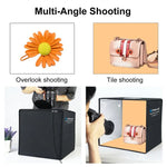 Kit de studio photo PULUZ avec anneau lumineux pliable de 30 cm et 6 fonds de couleur (noir, blanc, orange, rouge, vert, bleu), boîte noire de 30 cm.