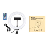 PULUZ Lumières vidéo LED anneau incurvé 7,9 pouces 20cm USB RGB, température de couleur double, gradable, pour vlogging, selfie, photographie, avec pince téléphone, 7,9 pouces RGBW