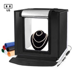 PULUZ Tente de Studio Photo Pliable Portable 40cm avec Lumière Blanche Dimmable, Kit de Boîte de Prise de Vue avec 6 Couleurs de Fonds (Noir, Orange, Blanc, Rouge, Vert, Bleu), Boîte de 40cm (US), Boîte de 40cm (UK), Boîte de 40cm (EU), Boîte de 40cm (AU)