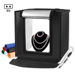 PULUZ Tente de Studio Photo Pliable Portable 40cm avec Lumière Blanche Dimmable, Kit de Boîte de Prise de Vue avec 6 Couleurs de Fonds (Noir, Orange, Blanc, Rouge, Vert, Bleu), Boîte de 40cm (US), Boîte de 40cm (UK), Boîte de 40cm (EU), Boîte de 40cm (AU)