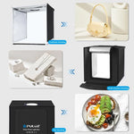 PULUZ Tente de Studio Photo Pliable Portable 40cm avec Lumière Blanche Dimmable, Kit de Boîte de Prise de Vue avec 6 Couleurs de Fonds (Noir, Orange, Blanc, Rouge, Vert, Bleu), Boîte de 40cm (US), Boîte de 40cm (UK), Boîte de 40cm (EU), Boîte de 40cm (AU)