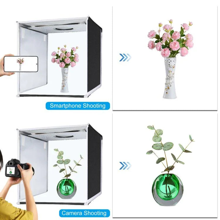 PULUZ Tente de Studio Photo Pliable Portable 40cm avec Lumière Blanche Dimmable, Kit de Boîte de Prise de Vue avec 6 Couleurs de Fonds (Noir, Orange, Blanc, Rouge, Vert, Bleu), Boîte de 40cm (US), Boîte de 40cm (UK), Boîte de 40cm (EU), Boîte de 40cm (AU)