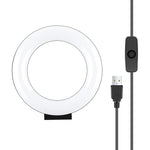 PULUZ Lumières vidéo LED anneau incurvé surface blanche USB 4,7 pouces 12cm pour selfie, beauté, vlogging, photographie, 4,7 pouces
