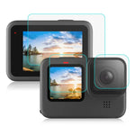 PULUZ pour GoPro HERO12 Black /11 Black /10 Black /9 Black (objectif + écran LCD) - Film de protection en verre trempé 9H 2.5D, compatible avec GoPro HERO9 Black