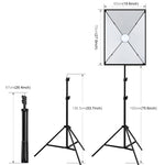PULUZ 50x70cm Studio Softbox + 2m Tripod Mount + Single 220V E27 30W 5700K White Light LED Bulb Photography Kit, Single Bulb EU Plug, Single Bulb US Plug