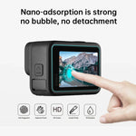 PULUZ pour GoPro HERO12 Black /11 Black /10 Black /9 Black (objectif + écran LCD) - Film de protection en verre trempé 9H 2.5D, compatible avec GoPro HERO9 Black