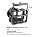 Boîtier de protection renforcé PULUZ en alliage d'aluminium CNC avec cadre de sécurité et lentille UV 52 mm pour GoPro HERO13 Black /12 Black /11 Black /10 Black /9 Black, compatible avec GoPro HERO9 Black.