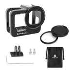 Boîtier de protection renforcé PULUZ en alliage d'aluminium CNC avec cadre de sécurité et lentille UV 52 mm pour GoPro HERO13 Black /12 Black /11 Black /10 Black /9 Black, compatible avec GoPro HERO9 Black.
