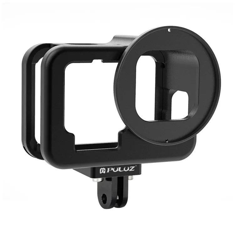 Boîtier fin PULUZ en alliage d'aluminium usiné CNC avec cadre de protection et lentille UV 52 mm pour GoPro HERO13 Black /12 Black /11 Black /10 Black /9 Black, et pour GoPro HERO9 Black.