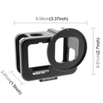 Boîtier fin PULUZ en alliage d'aluminium usiné CNC avec cadre de protection et lentille UV 52 mm pour GoPro HERO13 Black /12 Black /11 Black /10 Black /9 Black, et pour GoPro HERO9 Black.