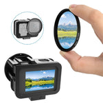 Boîtier fin PULUZ en alliage d'aluminium usiné CNC avec cadre de protection et lentille UV 52 mm pour GoPro HERO13 Black /12 Black /11 Black /10 Black /9 Black, et pour GoPro HERO9 Black.
