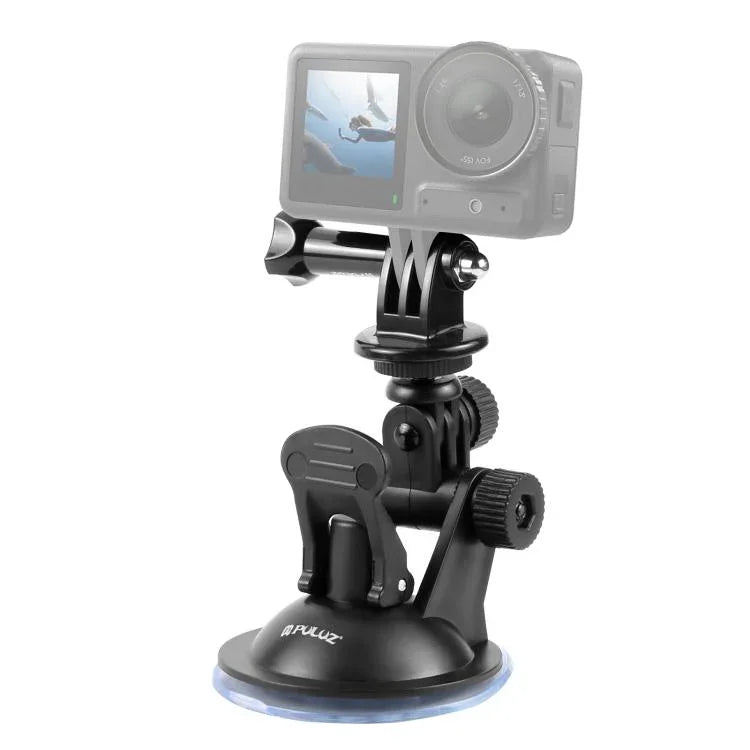 Support à ventouse pour voiture PULUZ avec vis, adaptateur pour trépied et sac de rangement pour GoPro, Insta360, DJI et autres caméras d'action.
