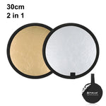 PULUZ Réflecteur de studio photo pliable 2 en 1 argent/or 30 cm, réflecteur de 30 cm