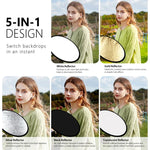 PULUZ Réflecteur pliable pour studio photo 5 en 1 (Argent / Translucide / Or / Blanc / Noir), 110 cm