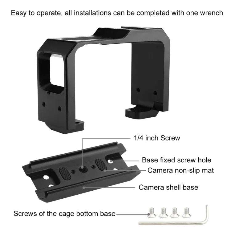 Boîtier de protection PULUZ en alliage d'aluminium avec emplacement pour griffe flash et adaptateur pour trépied pour Insta360 One R, pour boîtier de cadre Insta 360 One R (B), pour boîtier de cadre Insta 360 One R (R)