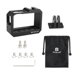 Boîtier de protection PULUZ en alliage d'aluminium avec emplacement pour griffe flash et adaptateur pour trépied pour Insta360 One R, pour boîtier de cadre Insta 360 One R (B), pour boîtier de cadre Insta 360 One R (R)