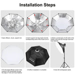 PULUZ Softbox octogonal parabolique 95cm pour flash Speedlite, diffuseur avec monture Bowens, 95cm Octangle