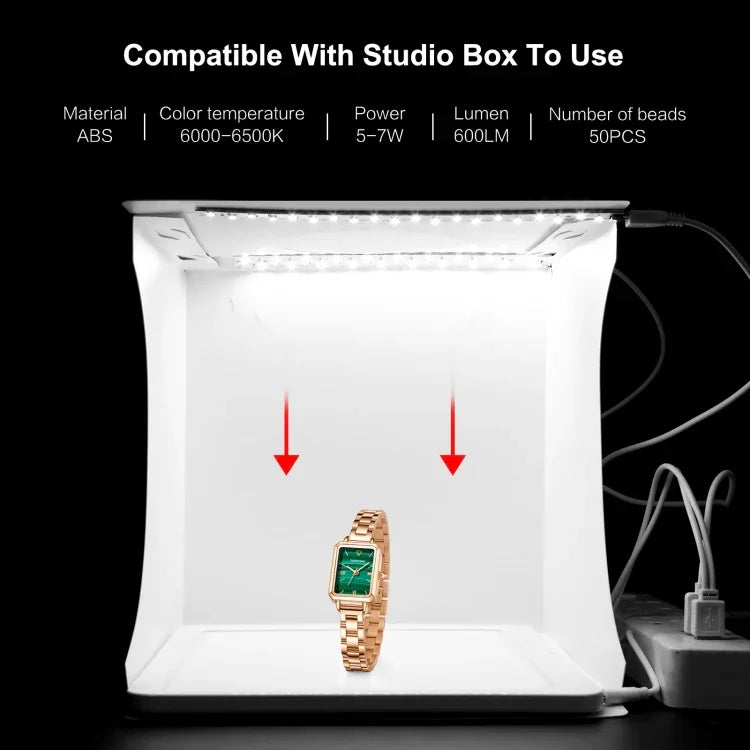 PULUZ Mini Panneau Éclairage LED Sans Ombre pour Photographie + Boîte de Studio Photo, Matériau Acrylique, Zone Éclairage 20 cm x 20 cm, 2 LED de 20 cm + Éclairage sans ombre