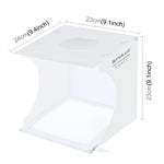 PULUZ Mini Panneau Éclairage LED Sans Ombre pour Photographie + Boîte de Studio Photo, Matériau Acrylique, Zone Éclairage 20 cm x 20 cm, 2 LED de 20 cm + Éclairage sans ombre