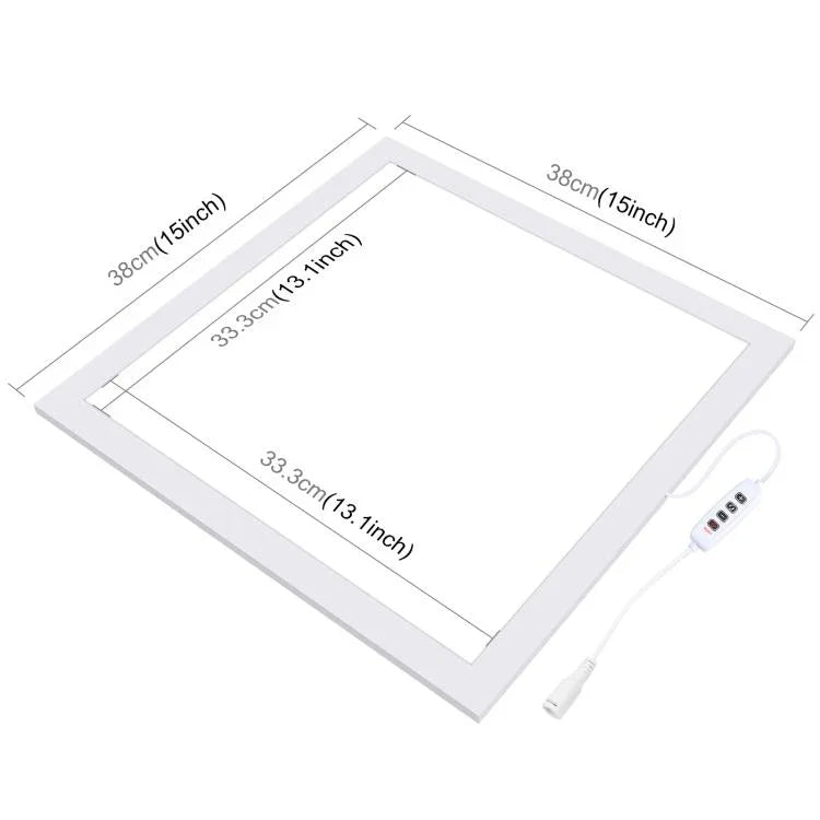 PULUZ 1000LM LED Acrylique Sans Polarité Dimming Sans Ombre avec Interrupteur pour Boîte de Studio Photo 40cm, Lumière (US), Lumière (UK), Lumière (EU)
