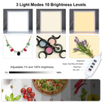 PULUZ 1000LM LED Acrylique Sans Polarité Dimming Sans Ombre avec Interrupteur pour Boîte de Studio Photo 40cm, Lumière (US), Lumière (UK), Lumière (EU)